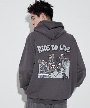 WEGO 【ユニセックス着用ITEM】別注NEW　JACKグラフィックプルパーカー スミクロ