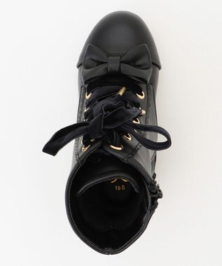 ANY KIDS 編み上げリボンブーツ ブラック