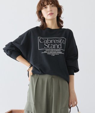 AMERICAN HOLIC ボックスロゴプリント裏毛プルオーバー Black