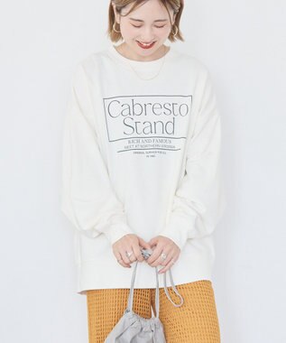 AMERICAN HOLIC ボックスロゴプリント裏毛プルオーバー Off White