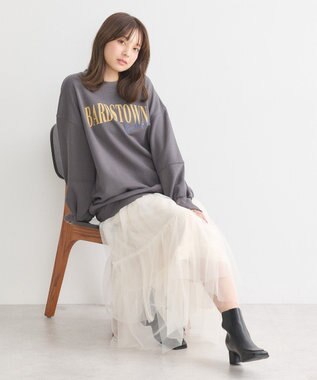 earth music&ecology アソートロゴルーズスウェット Charcoal Gray