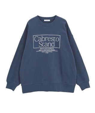 AMERICAN HOLIC ボックスロゴプリント裏毛プルオーバー Navy