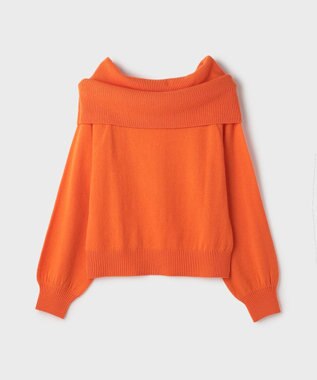 GRACE CONTINENTAL ウールオフショルニットトップ オレンジ