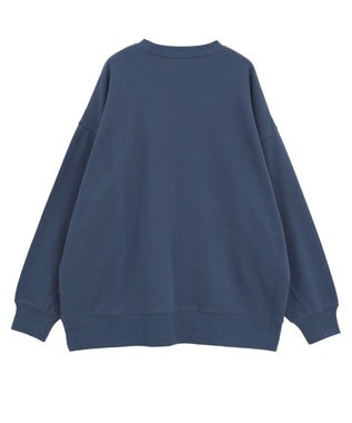 AMERICAN HOLIC ボックスロゴプリント裏毛プルオーバー Navy