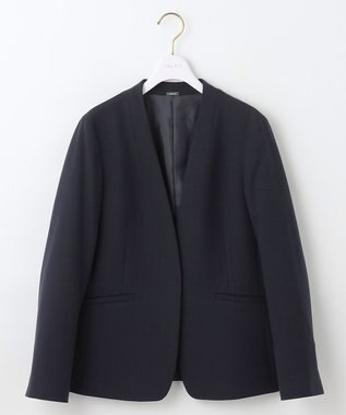 ANY SIS ビューティサーモ2WAYストレッチ ノーカラージャケット ネイビー