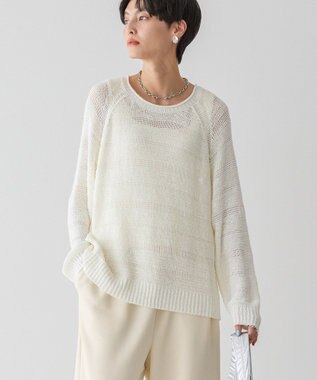 AMERICAN HOLIC 透かし編みニットプルオーバー Ivory