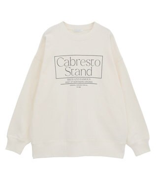 AMERICAN HOLIC ボックスロゴプリント裏毛プルオーバー Off White