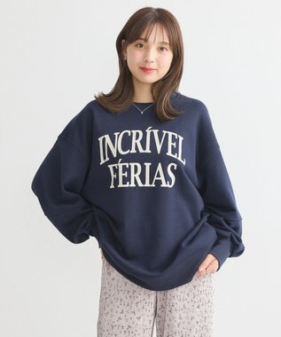 earth music&ecology アソートロゴルーズスウェット Navy