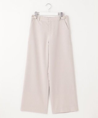 J.PRESS LADIES L 【洗える・吸汗速乾】ウェザーピンストライプ ワイド パンツ ベージュ系1