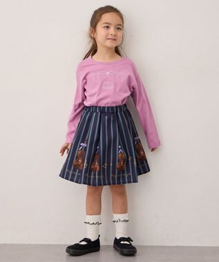 ANY KIDS 【Good Price】 ANY刺繍 長袖Tシャツ ローズピンク