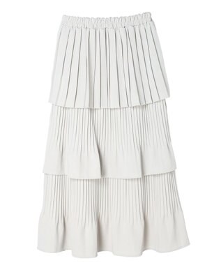 earth music&ecology ミックスプリーツティアードスカート Gray