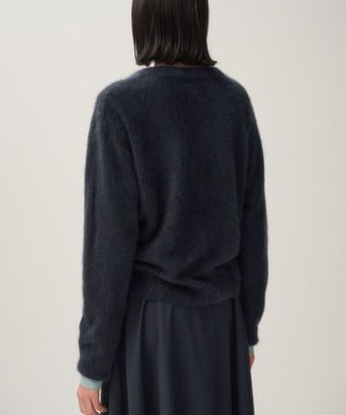 ATON ROYAL CASHMERE FUR | クルーネックカーディガン NAVY