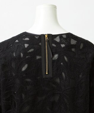 23区 【GOLD LABEL】チュールヘアリーエンブロイダリー ブラウス ブラック系