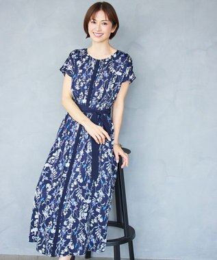 自由区 L 【17号サイズまで展開・ご好評につき追加生産・新色追加】ハーバルフロープリント ワンピース