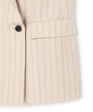 BEIGE， ERYTH / リネンストライプダブルジャケット Flax × Bordeaux