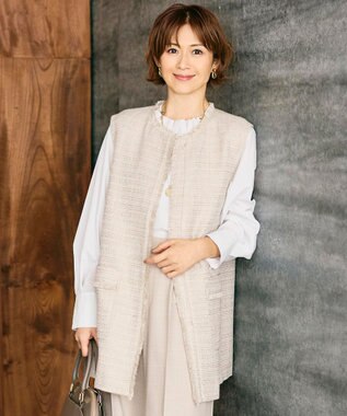 自由区 L 【カタログ掲載・セットアップ対応】ライトミックスツイード ジレ