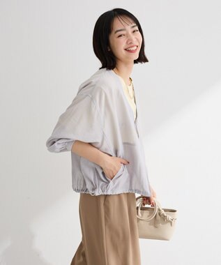 Green Parks シアーＺＩＰＶネックブルゾン Gray