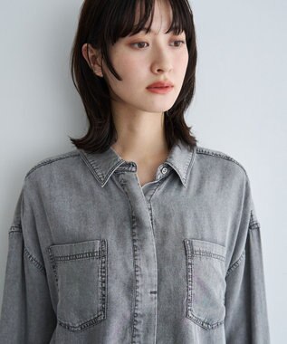 YECCA VECCA 【販売なし】バイオ加工ウ゛ィンテージデニムシャツ Gray