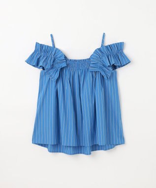 GRACE CONTINENTAL ショルダーフリルトップ ブルー