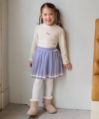 ANY KIDS プリーツニットスカート サックスブルー