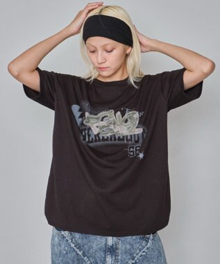 WEGO 【ユニセックス着用ITEM】パターンアップリケグラフィックT（SS） ブラック