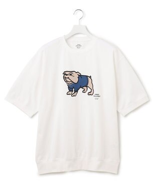 J.PRESS YORK STREET 【UNISEX】ブルドッグプリントTシャツ ホワイト系