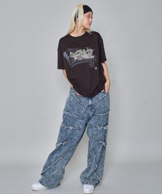 WEGO 【ユニセックス着用ITEM】パターンアップリケグラフィックT（SS） ブラック