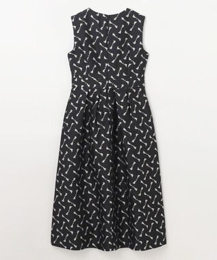 GRACE CONTINENTAL リボンジャガードワンピース ブラック