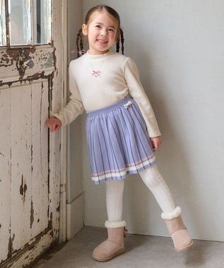 ANY KIDS プリーツニットスカート サックスブルー