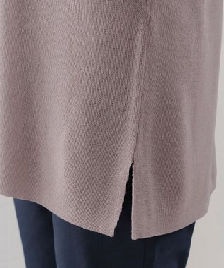 Tiaclasse 【洗える】フレンチスリーブニットチュニック モカ