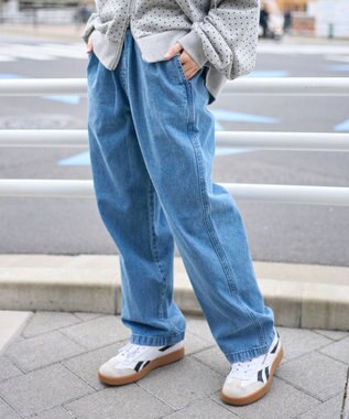 WEGO 【ユニセックス着用ITEM/ウエストゴム】ユルフィットデニムイージーパンツ