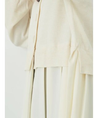 earth music&ecology プリーツドッキングカーディガン Ivory