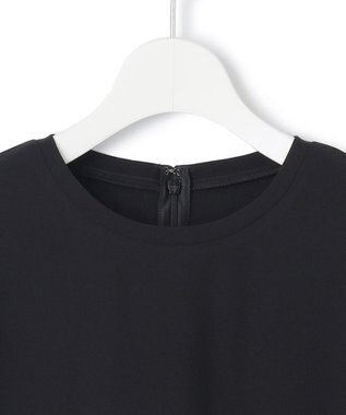 23区 L 【吸水速乾/UVカット/接触冷感/洗える】ストレッチジョーゼット ワンピース ブラック系