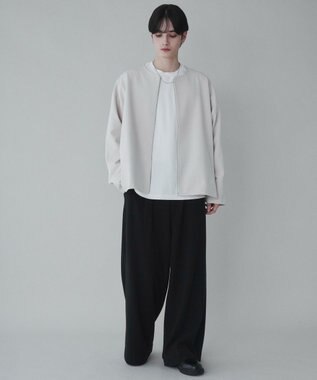 WEGO 【ユニセックス着用ITEM】トロミノーカラーブルゾン ライトベージュ