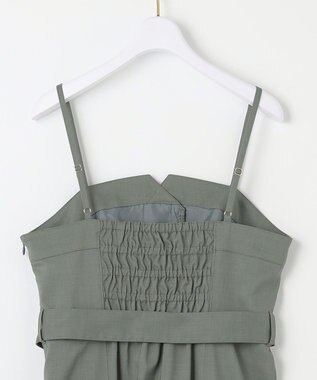 ANY SIS L 【2SET】ビスチェワンピース×シアーラッセルプルオーバーセット カーキ系