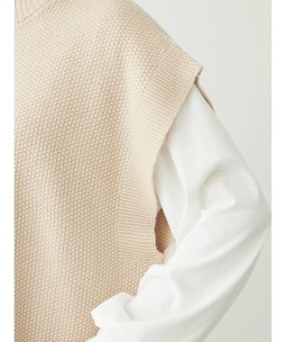 Green Parks ＳＥＴ２点モックネックカノコベスト＋ロンＴＥＥ Light Beige