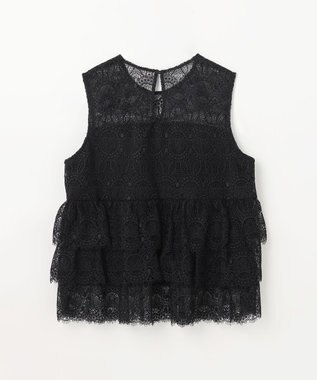 GRACE CONTINENTAL レースギャザートップ ブラック
