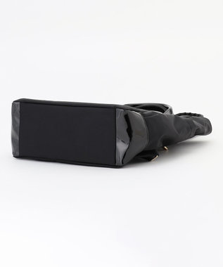 LA BAGAGERIE ツイルナイロン×エナメル リュックサック ブラック