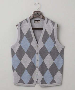 GOTAIRIKU 【家庭洗濯可能】イタリア糸 ハイゲージ ベスト ライトグレー系4