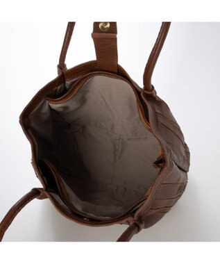 UNBILLION ピークスピーク PEAKS PEAK / ソフトレザーマルチストライプトート ブラウン