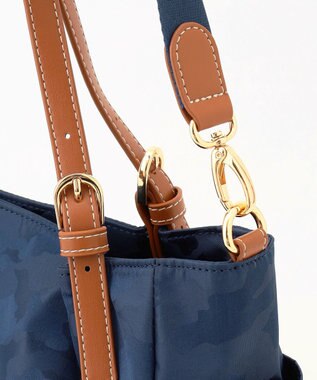 LA BAGAGERIE シャドージャカード 2WAYミニトートバッグ ネイビー