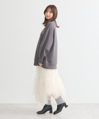 earth music&ecology アソートロゴルーズスウェット Charcoal Gray