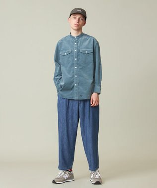 J.PRESS YORK STREET 【UNISEX】シャツコール バンドカラーシャツ ブルー系