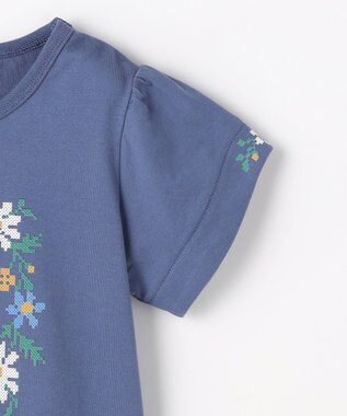組曲 KIDS  【110-140㎝】 フラワーリースTeeシャツ ブルー