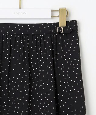 ANY SIS 【洗える】マーメイド フレアスカート ブラックドット