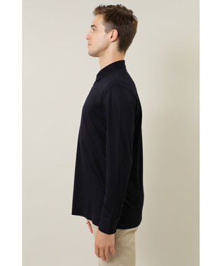 DAKS ウール長袖ポロシャツ ネイビー