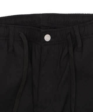 WEGO 【接触冷感/吸水速乾/ストレッチ/ウエスト紐/らくらくのびる/MLサイズ展開】カルゼレギンスアンクルパンツ ブラック