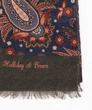 JOSEPH ABBOUD 【イタリア製】マルチペイズリー ストール ネイビー系6