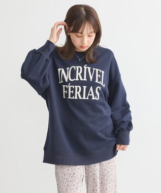earth music&ecology アソートロゴルーズスウェット Navy