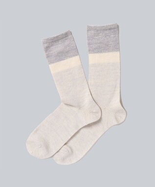 WHITE MAILS 【UNISEX】WOOL MIX PAPER COLOR BLOCK SOCKS ソックス